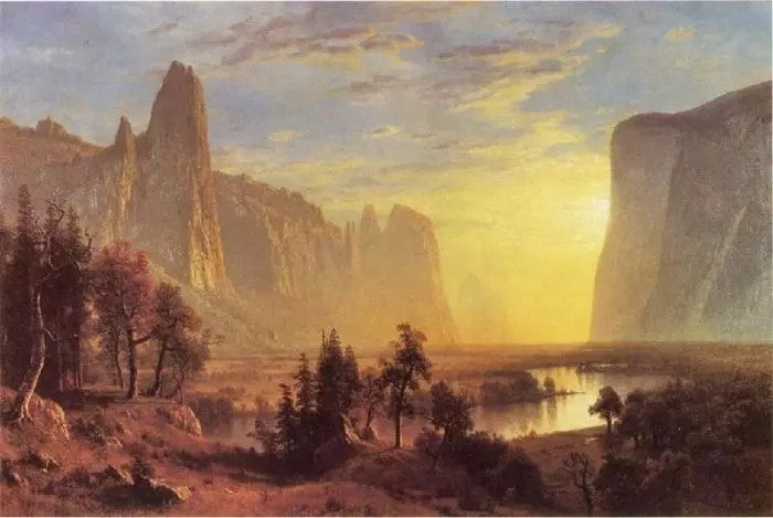 YOSEMITE VALLEY (LOOKING DOWN THE YOSEMITE VALLEY)