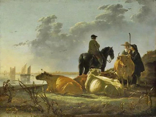 PEASANTS AND CATTLE BY THE RIVER MERWEDE