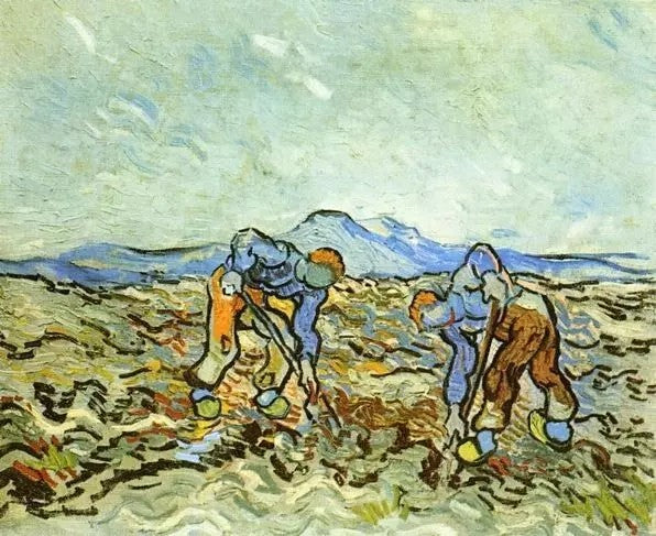 PEASANTS DIGGING UP POTATOES