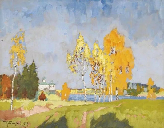 AUTUMN LANDSCAPE WITH BIRCHES, 1923