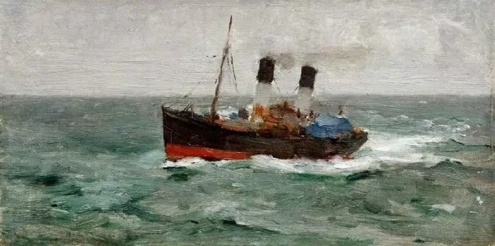 TWO-FUNNELLED STEAMER