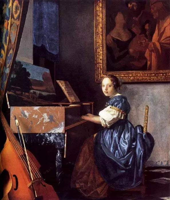 LADY SEATED AT A VIRGINAL