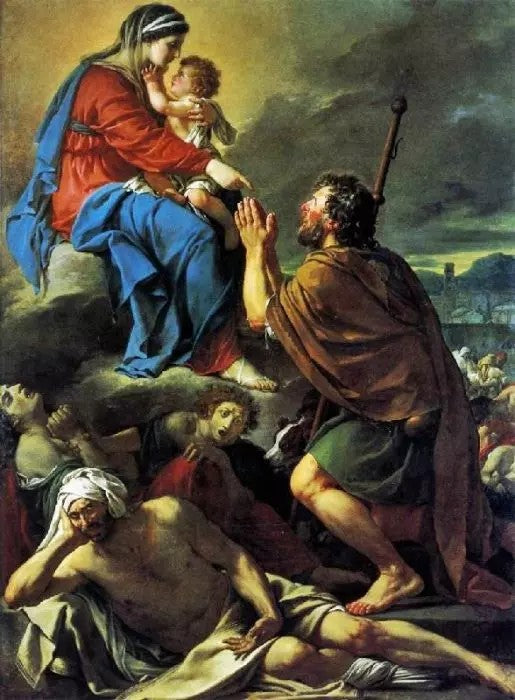 ST ROCH ASKING THE VIRGIN MARY TO HEAL VICTIMS OF THE PLAGUE