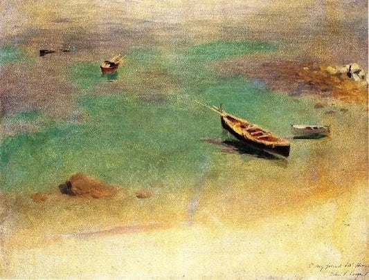 A BOAT IN THE WATERS OFF CAPRI