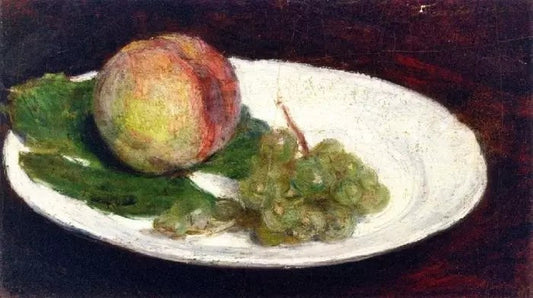 PEACH AND WHITE GRAPES