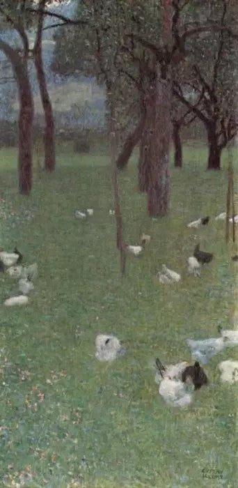 AFTER THE RAIN (GARDEN WITH CHICKENS IN ST. AGATHA, 1899)