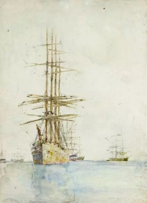 WINDJAMMERS LYING AT THEIR MOORINGS