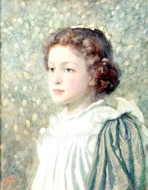 PORTRAIT OF A YOUNG GIRL WITH A RIBBON IN HER HAIR
