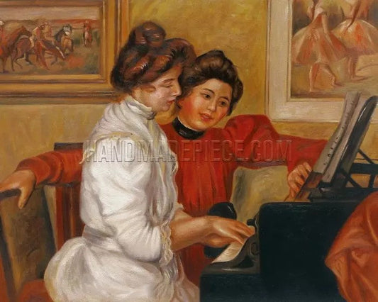 YVONNE AND CHRISTINE LEROLLE AT THE PIANO