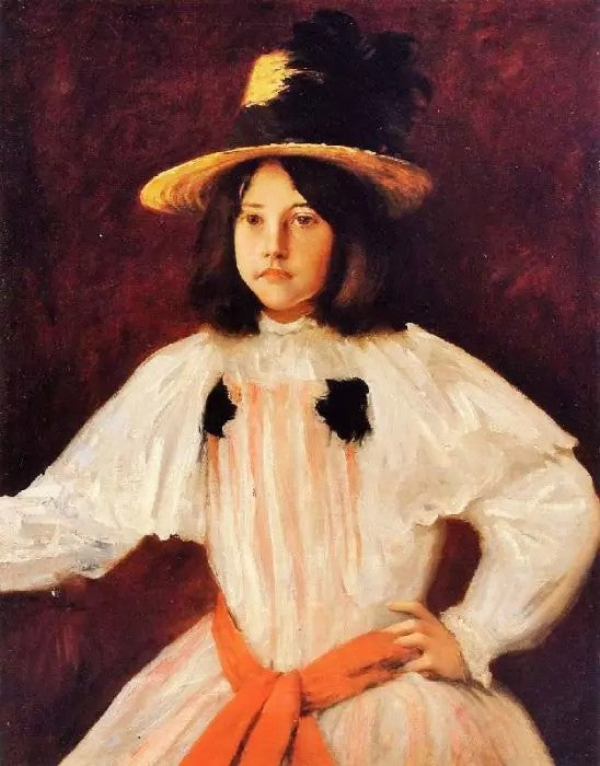 THE RED SASH (PORTRAIT OF THE ARTIST’S DAUGHTER)