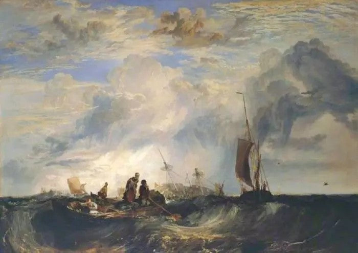 ENTRANCE OF THE MEUSE: ORANGE-MERCHANT ON THE BAR, GOING TO PIECES