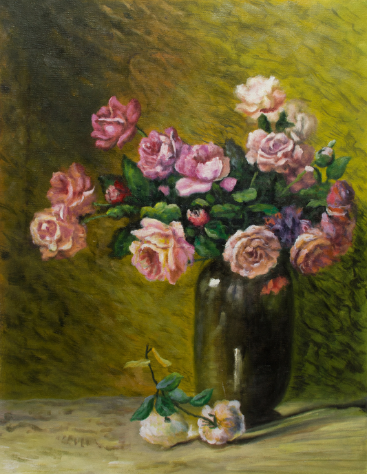 PINK ROSES ON A TABLE