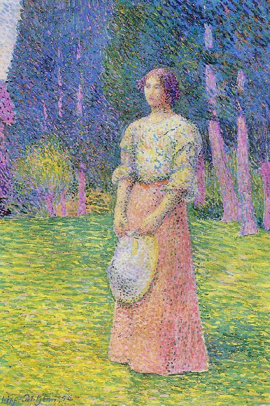 Woman In A Garden by Hippolyte Petitjean