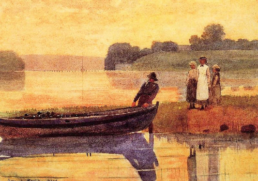 Sunset: Beaching The Boat by Winslow Homer