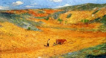 Laboureur Au Fond D’Une Combe by Henri Martin