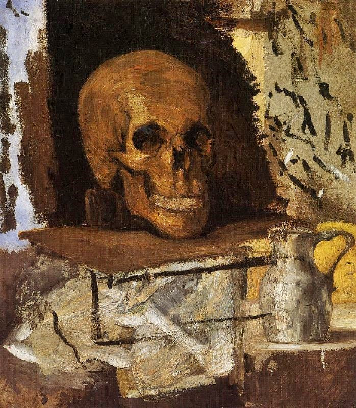 Still Life: Skull And Waterjug by Paul Cézanne