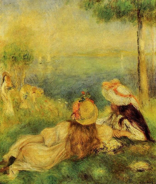 Young Girls By The Sea by Pierre Auguste Renoir