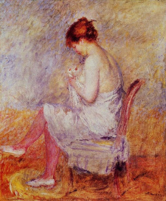 Woman In A Chemise by Pierre Auguste Renoir