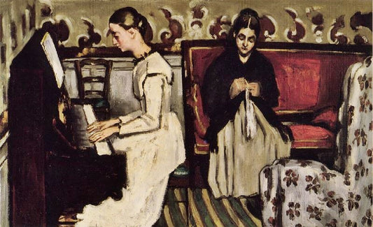 Young Girl At The Piano, Overture To Tannhauser by Paul Cézanne