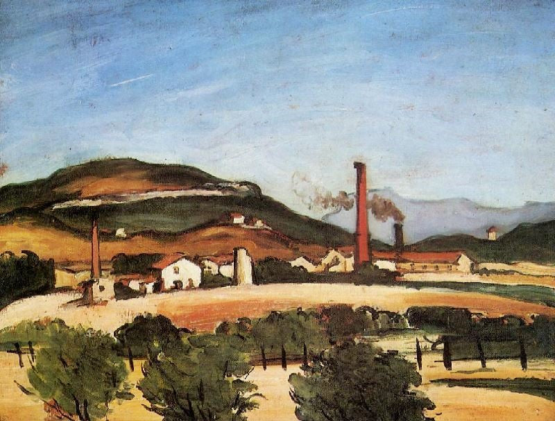 Factories Near Mont De Cengle by Paul Cézanne