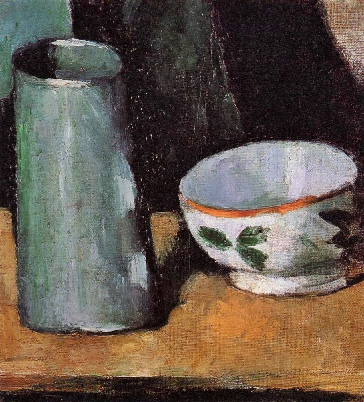 Still Life, Bowl And Milk Jug by Paul Cézanne
