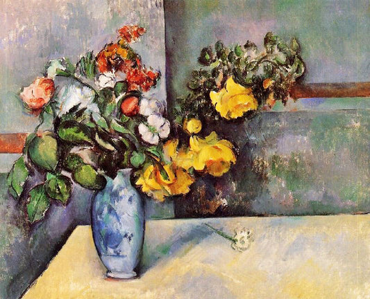 Still Life, Flowers In A Vase by Paul Cézanne