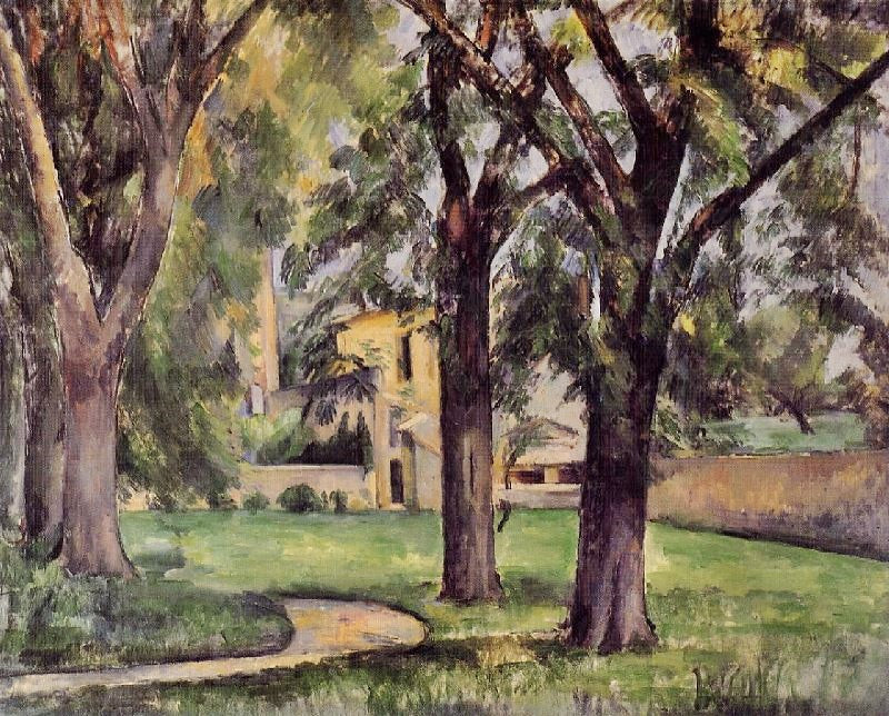 Chestnut Tree And Farm At Jas De Bouffan by Paul Cézanne