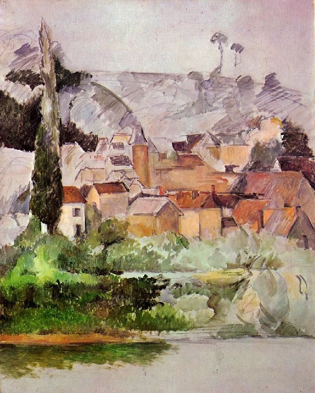 Medan: Chateau And Village by Paul Cézanne