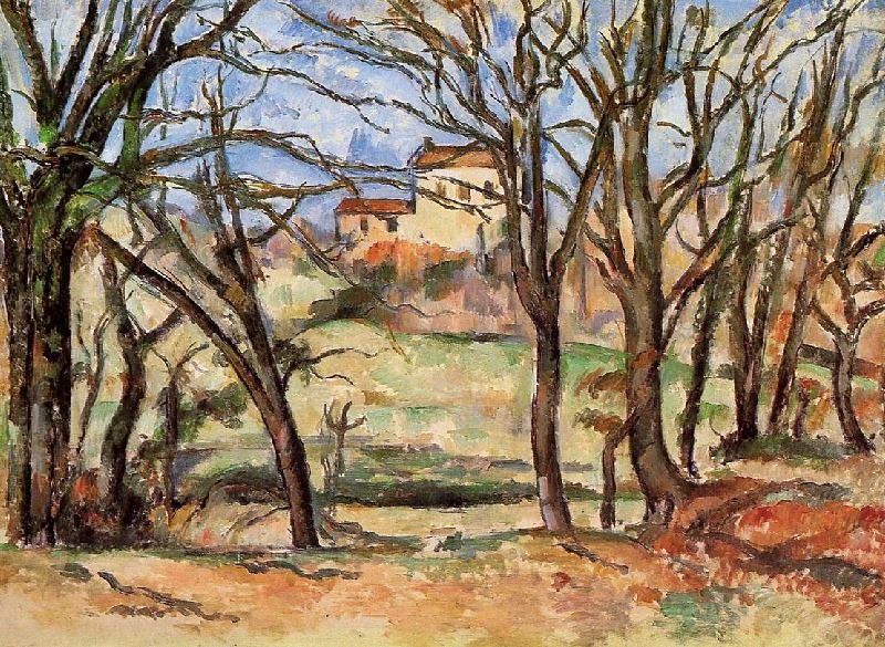 House Behind Trees On The Road To Tholonet by Paul Cézanne