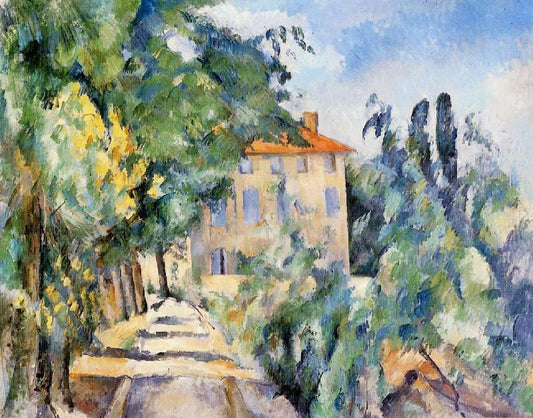 House With Red Roof by Paul Cézanne