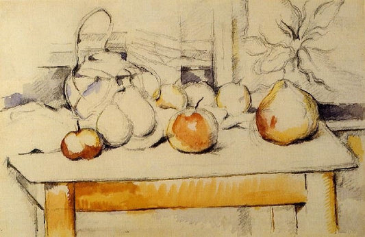 Ginger Jar And Fruit On A Table by Paul Cézanne
