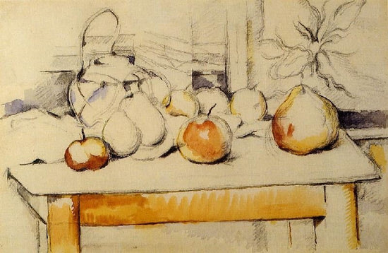 Ginger Jar And Fruit On A Table by Paul Cézanne