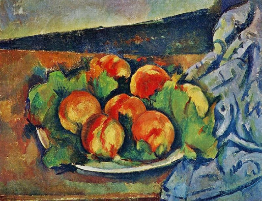 Dish Of Peaches by Paul Cézanne