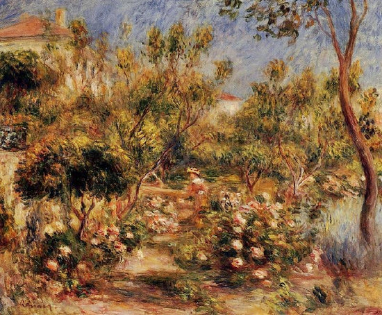 Young Woman In A Garden, Cagnes by Pierre Auguste Renoir
