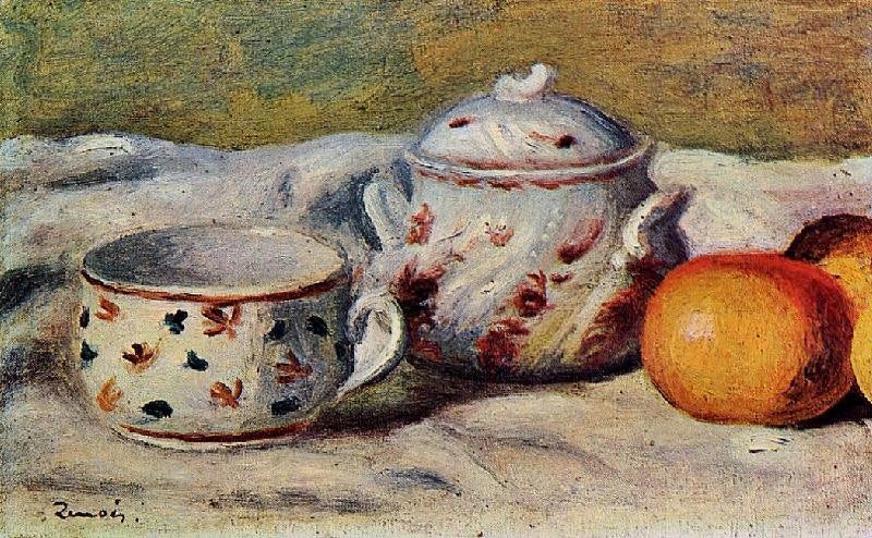 Still Life With Cup And Sugar Bowl by Pierre Auguste Renoir