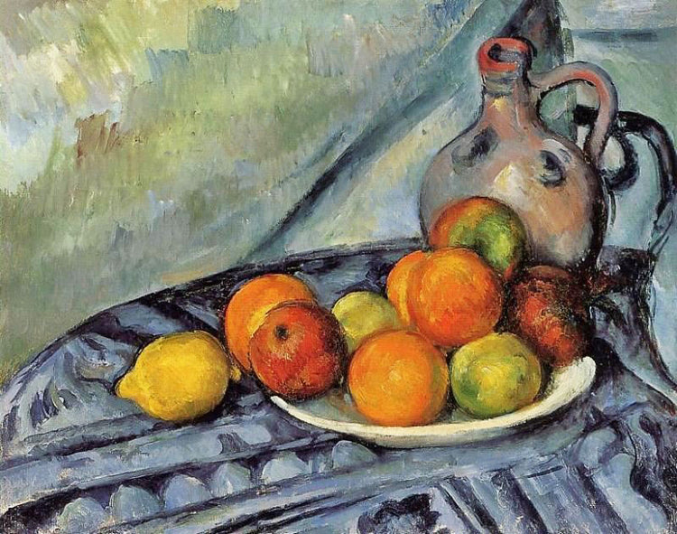 Fruit And Jug On A Table by Paul Cézanne