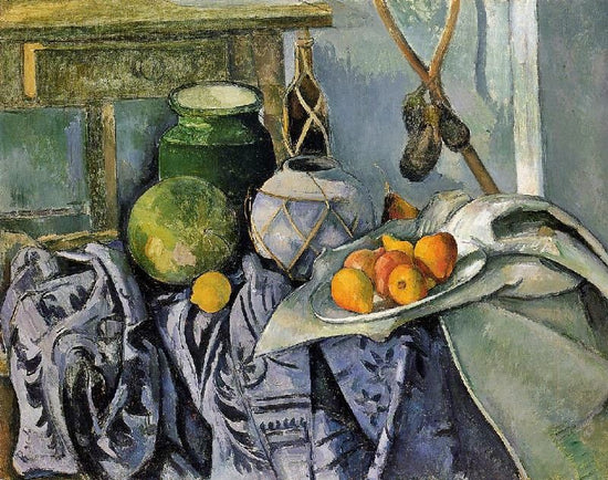 Still Life With A Ginger Jar And Eggplants by Paul Cézanne