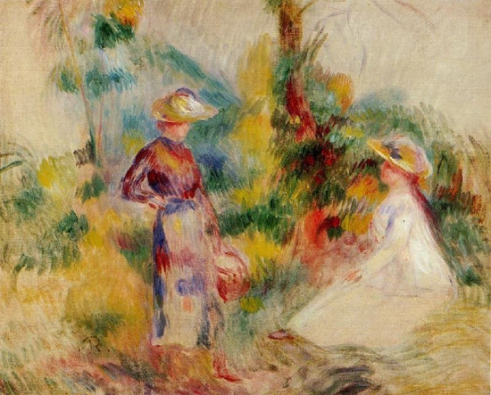 Two Women In A Garden by Pierre Auguste Renoir