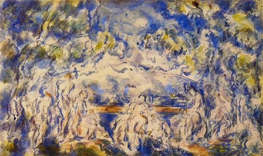Bathers, Mont-Sainte-Victoire In The Background by Paul Cézanne