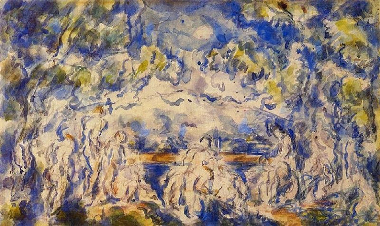 Bathers, Mont-Sainte-Victoire In The Background by Paul Cézanne