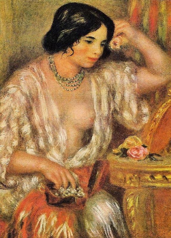 Gabrielle Wearing Jewelry by Pierre Auguste Renoir