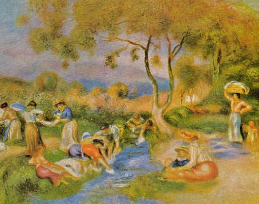 Laundresses At Cagnes by Pierre Auguste Renoir