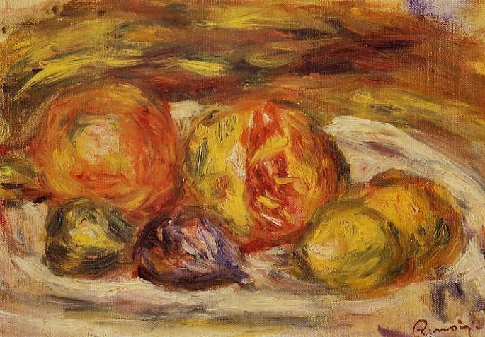 STILL LIFE, POMEGRANATE, FIGS AND APPLES