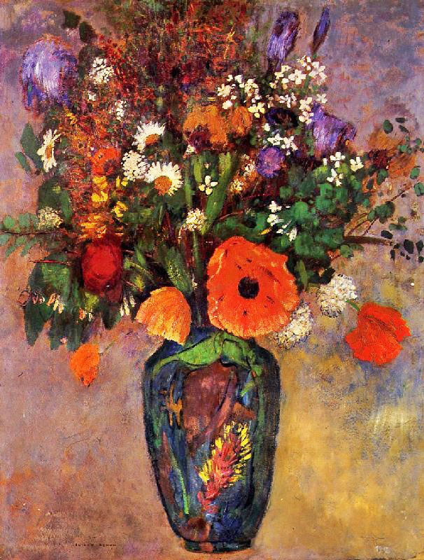 Bouquet Of Flowers In A Vase by Odilon Redon