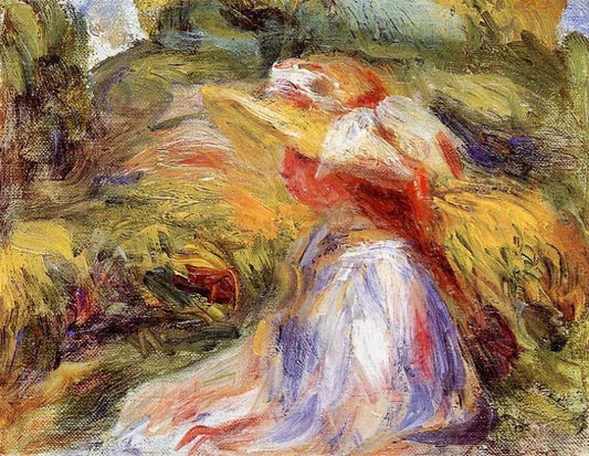 Young Woman In A Hat by Pierre Auguste Renoir