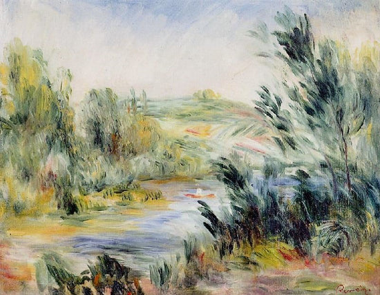 The Banks Of A River, Rower In A Boat by Pierre Auguste Renoir