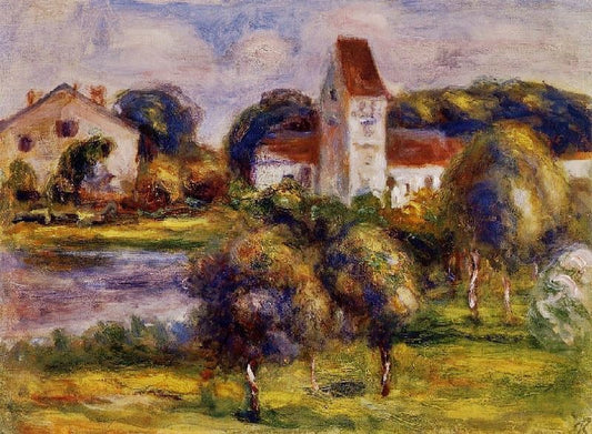 Breton Landscape, Church And Orchard by Pierre Auguste Renoir