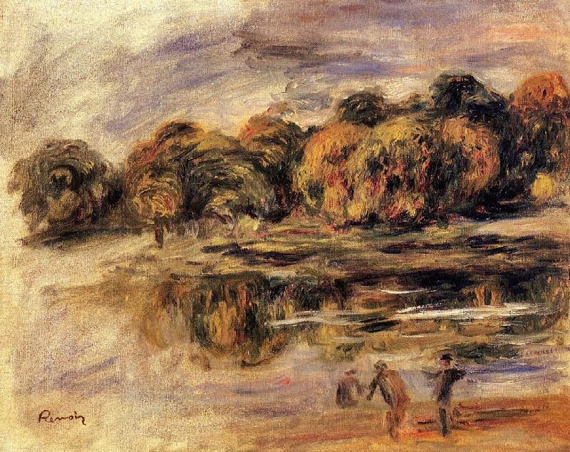 Fishermen By A Lake by Pierre Auguste Renoir