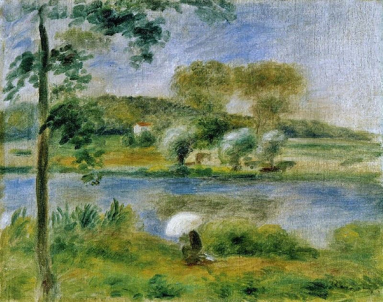 Landscape: Banks Of The River by Pierre Auguste Renoir