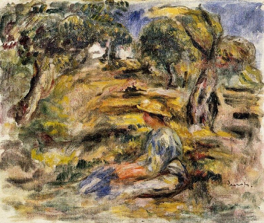 Seated Woman In Blue by Pierre Auguste Renoir